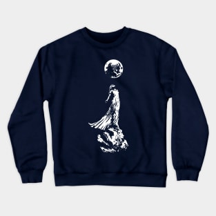 Lady On Asteroid (white print) Crewneck Sweatshirt